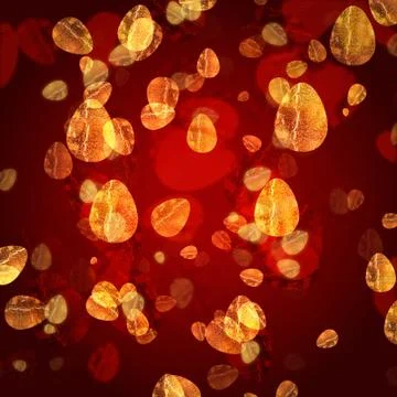Golden easter eggs in red background Stock Illustration