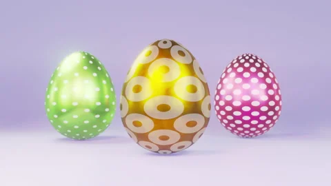 Golden Easter eggs rotate on a bright background. Happy Easter greeting card Stock Footage 170266224