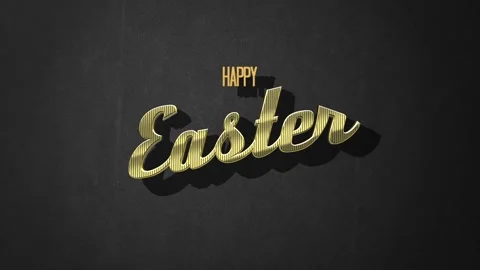 Golden Easter greetings on captivating black background Stock Footage 258732601
