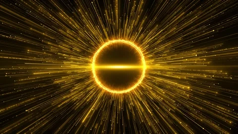 Golden Eclipse Light Burst Background Stock Footage 333854432