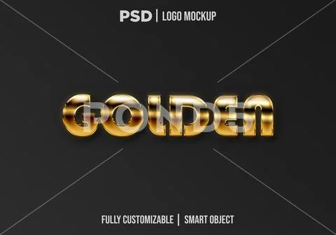 Golden editable text effect PSD photoshop format PSD Template