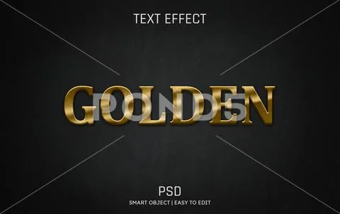 Golden editable text effect PSD photoshop format PSD Template