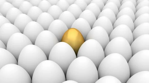 Golden egg and white eggs Stock Footage 47131244