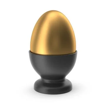 Golden Egg in Black Egg Cup Stock Illustration