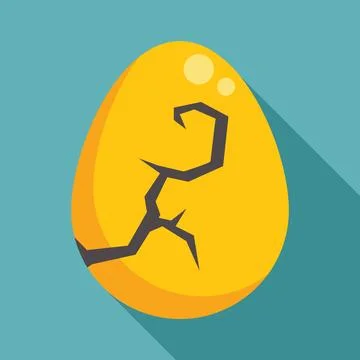 Golden egg cracking open on turquoise background Stock Illustration