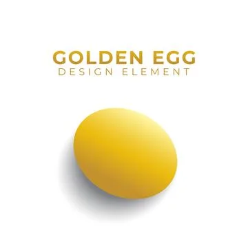 Golden egg design element isolated on white background. Social media post t.. Illustrazione stock