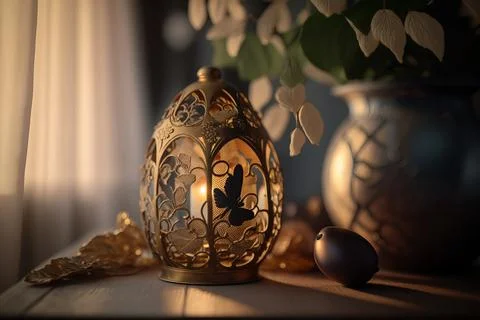 Golden egg easter decoration Stock Photos