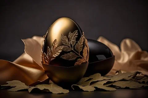 Golden egg easter decoration Stock Photos