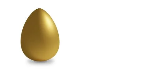 Golden egg for Easter isolated on a white background. 3D illustration 스톡 일러스트