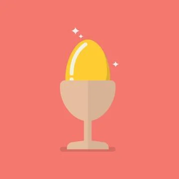 Golden egg in eggcup Stock Illustration