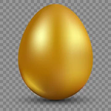 Golden egg isolated on translucent background for Easter day Illustrazione stock