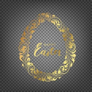 Golden egg isolated on transparency background. Stock Illustration