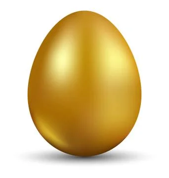 Golden egg isolated on white background for Easter day Stock Illustration