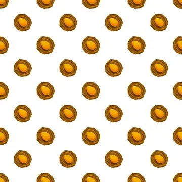 Golden egg nests repeating wealth prosperity pattern Stock Illustration