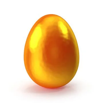Golden Egg Shiny Metallic Render イラスト素材