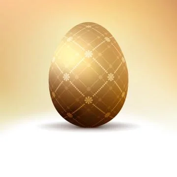 Golden egg with vintage pattern decoration. EPS 8 스톡 일러스트
