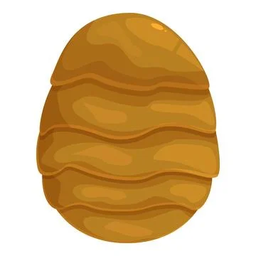 Golden egg with wavy pattern standing upright on white background 스톡 일러스트
