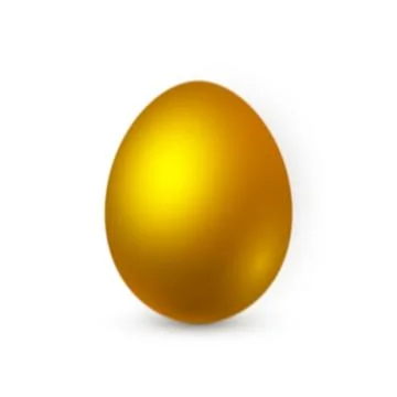 Golden egg on white background. Design template. Vector illustration. Stock Illustration