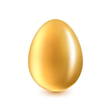 Golden Egg on a white background with a light shadow Stock Illustration
