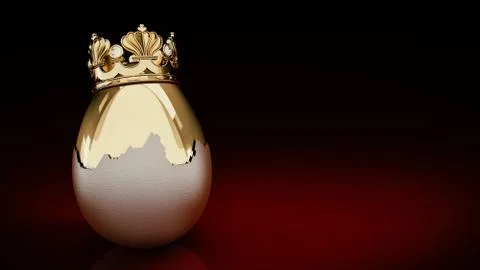 Golden eggs. 3D Rendering Stock Illustration