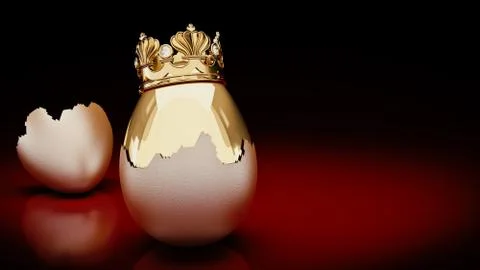 Golden eggs. 3D Rendering Stock Illustration