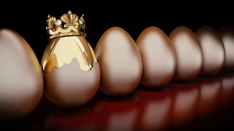 Golden eggs. 3D Rendering Stock Illustration