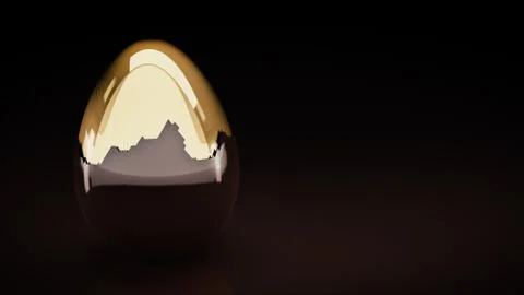 Golden eggs. 3D Rendering Stock Illustration