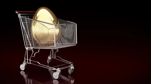 Golden eggs. 3D Rendering Stock Illustration