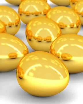Golden eggs array Foto stock