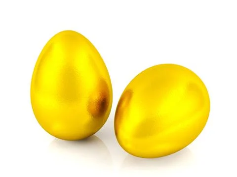 Golden eggs isolated Stock Illustration