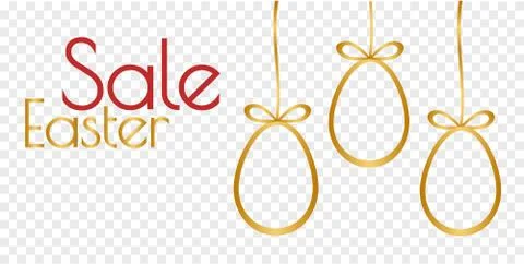 Golden eggs silhoette and Easter Sale phrase Stock Illustration