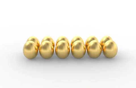 Golden eggs on white background 01 Stock Illustration