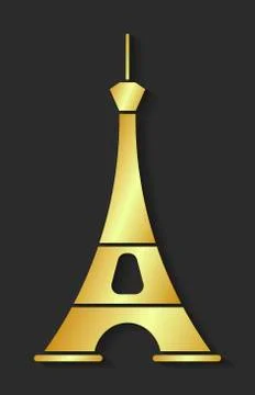 Golden Eiffel Tower. Design Element For Maps, Banners, Flyers, Paris Letterin Stock Illustration