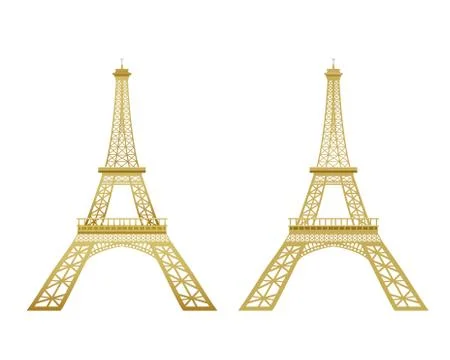 Golden Eiffel Tower vector Stock Illustration