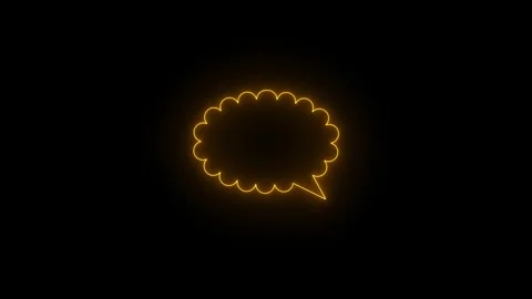 Golden electric chat bubble icon for customer care marketing 4k footage 動画素材 340910964