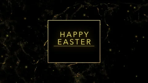 Golden elegance Happy Easter lettering on black marble 库存影片 267014713