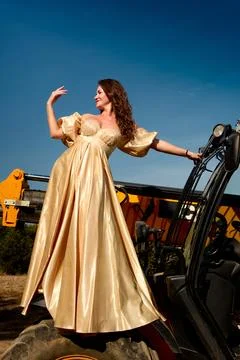Golden Elegance on Wheels Stock Photos