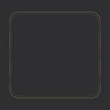 Golden elegant thin line frame on the dark background. Perfect border design for Stock Illustration