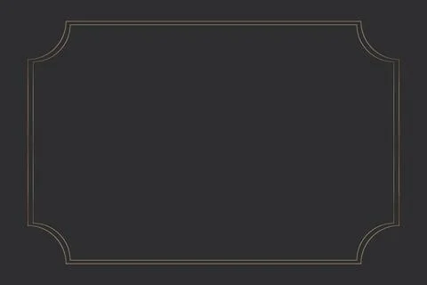 Golden elegant thin line frame on the dark background. Perfect border design for Stock Illustration