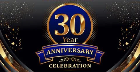 Golden elements in 30 anniversary background Stock Illustration