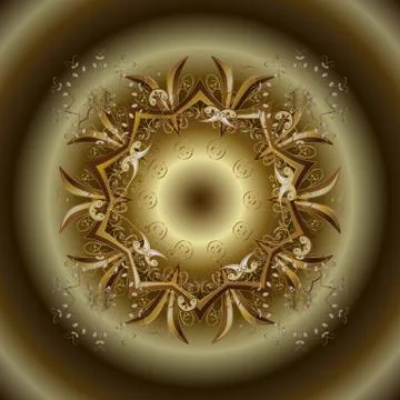 Golden elements on brown and neutral colors. Stylish graphic pattern. Sketch bar Illustrazione stock
