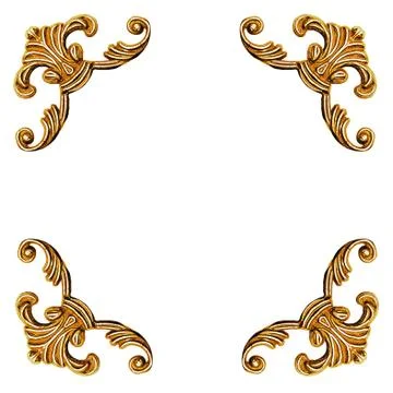 Golden elements of carved frame Stock Photos