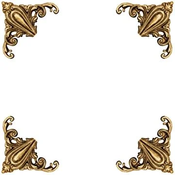 Golden elements of carved frame Stock Photos
