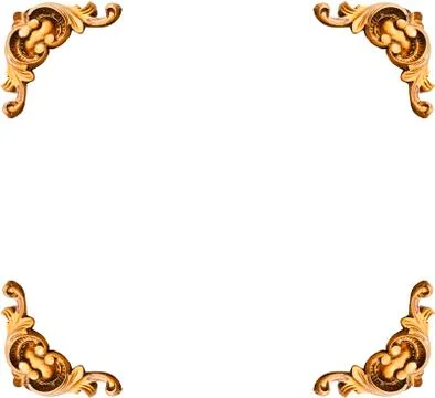 Golden elements of carved frame Stock Photos
