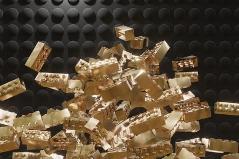 Golden elements on a dark background with a pattern. Elements for the designe Stock Illustration