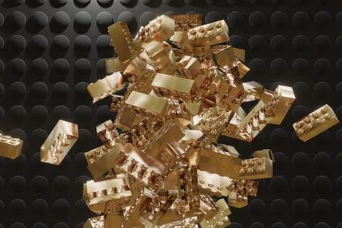 Golden elements on a dark background with a pattern. Elements for the designe Stock Illustration