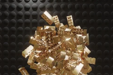 Golden elements on a dark background with a pattern. Elements for the designe Stock Illustration