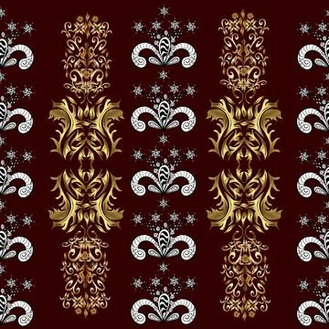 Golden elements on white, brown and black colors. Traditional classic vector gol イラスト素材