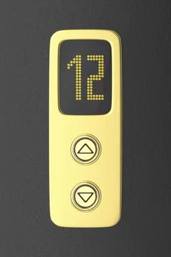 Golden elevator buttons panel Ilustración de archivo