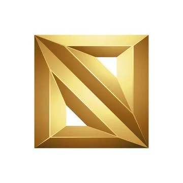 Golden Embossed Diagonal Square on a White Background Stock Illustration